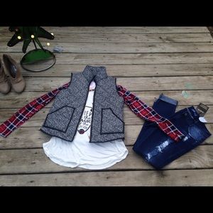 **12 hour sale** Herringbone print vest