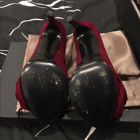 Pura Lopez red suede heels N604 - Picture 2 of 4