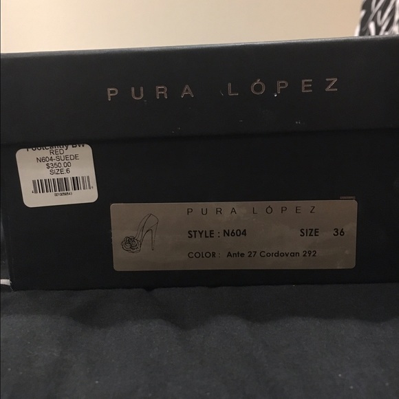 Pura Lopez red suede heels N604 - Picture 3 of 4