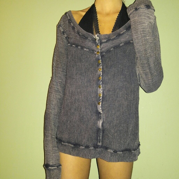 FREE people Brand button down sweatshirt