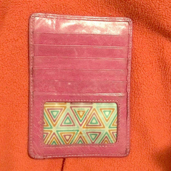 Pink Leather Card Wallet by Hobo