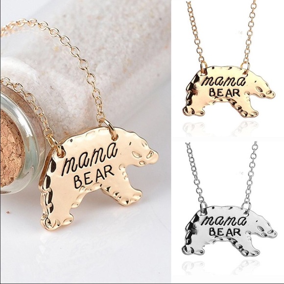 Mama bear 🐻 gold or silver plated necklace