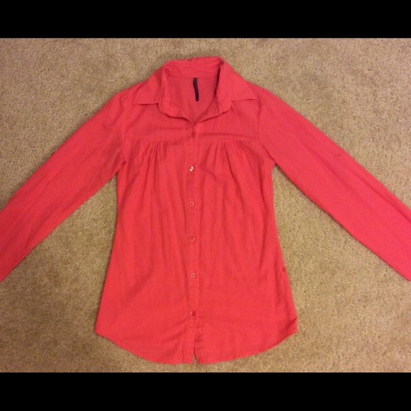 Coral Button Down Shirt