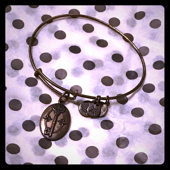 Auth Alex & Ani "Key to Life" Goldtone Bracelet