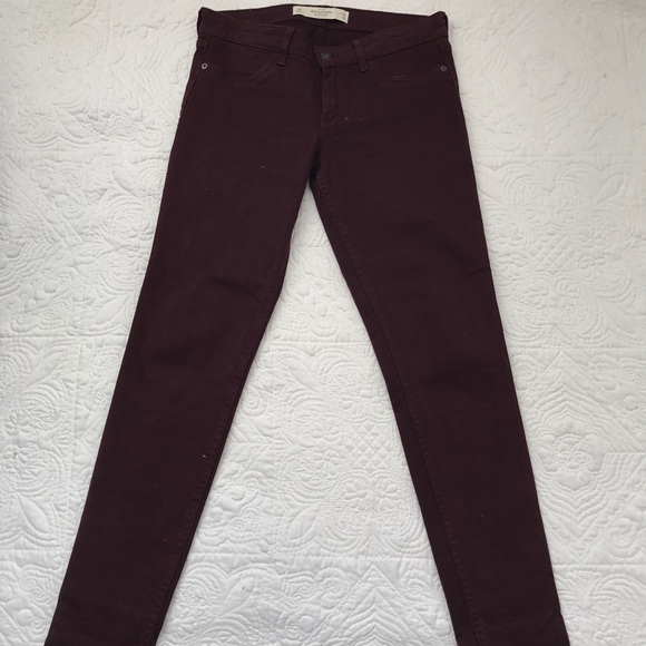 Abercrombie & Fitch burgundy jeans - Picture 3 of 4