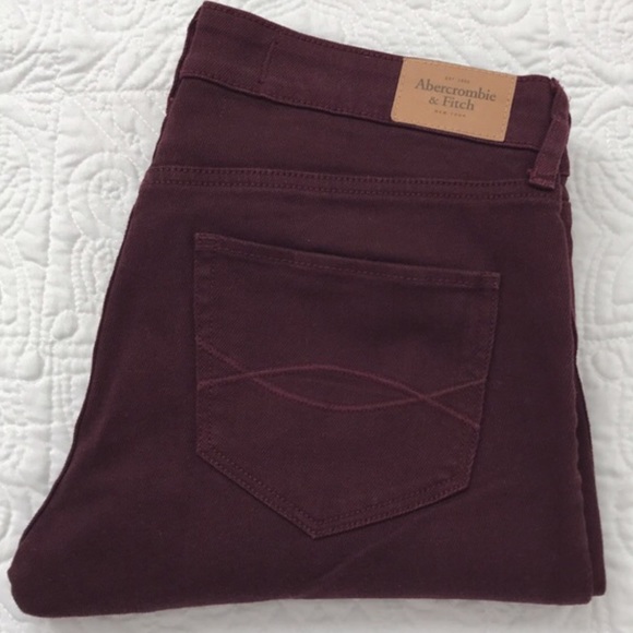 Abercrombie & Fitch burgundy jeans - Picture 2 of 4