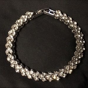 White Topaz CZ & 18K White GP Tennis Bracelet