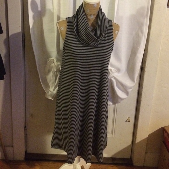 Black striped dress