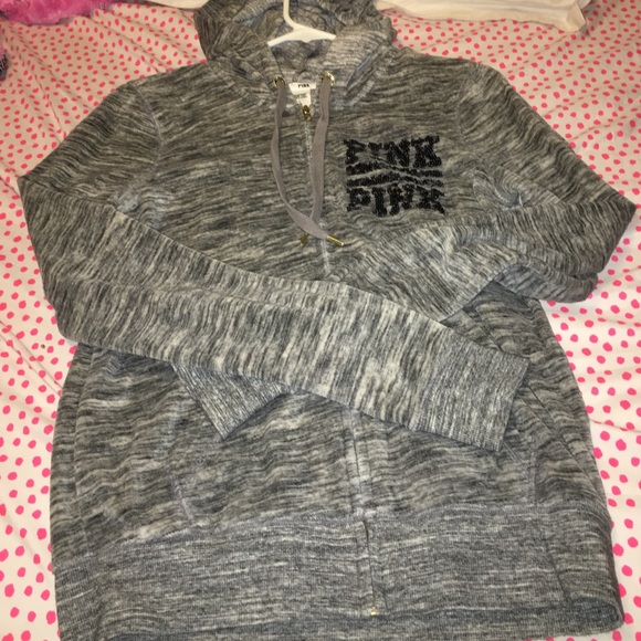 Velour Pink zip hoodie