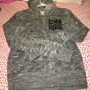 Velour Pink zip hoodie