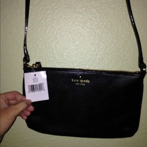 NWT Kate Spade Janelle black leather crossbody bag