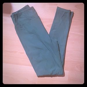 LuLaRoe OS Forest Green Leggings EUC