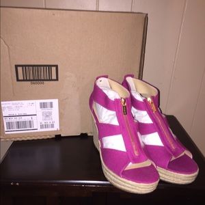 Michael Kors Hot Pink Wedge Heel Shoes