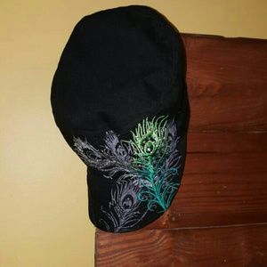 Black feather hat