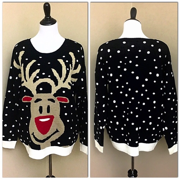 Joseph A. Black Reindeer Knit Crew Neck Sweater - Picture 2 of 4