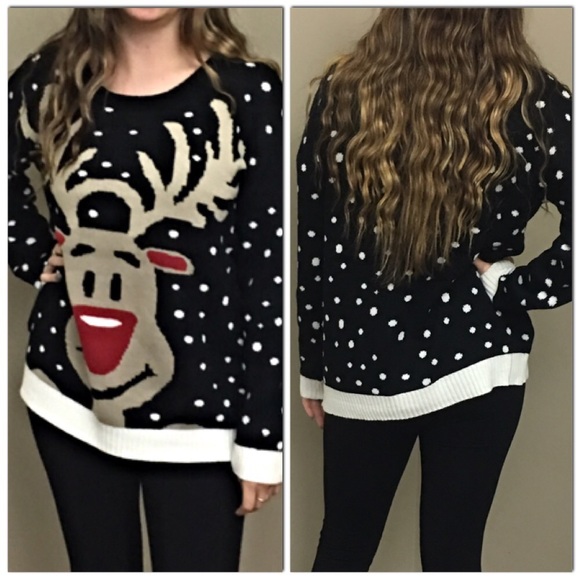 Joseph A. Black Reindeer Knit Crew Neck Sweater - Picture 3 of 4