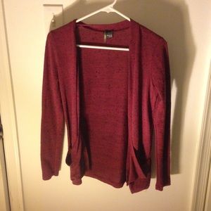 maroon cardigan w/ black speckles