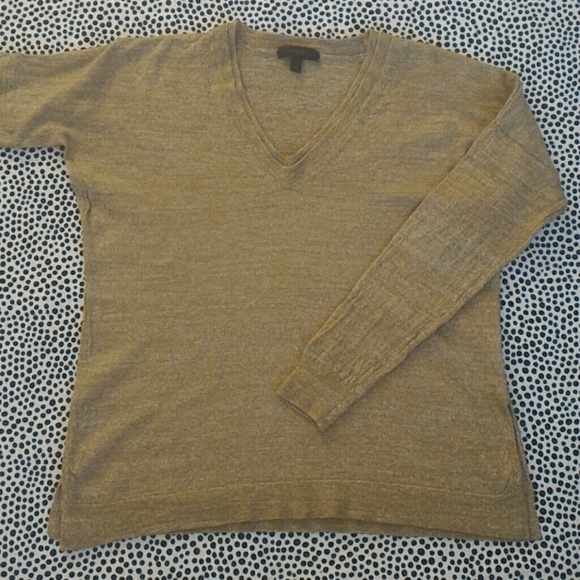 J. Crew oversized sweater merino linen v-neck