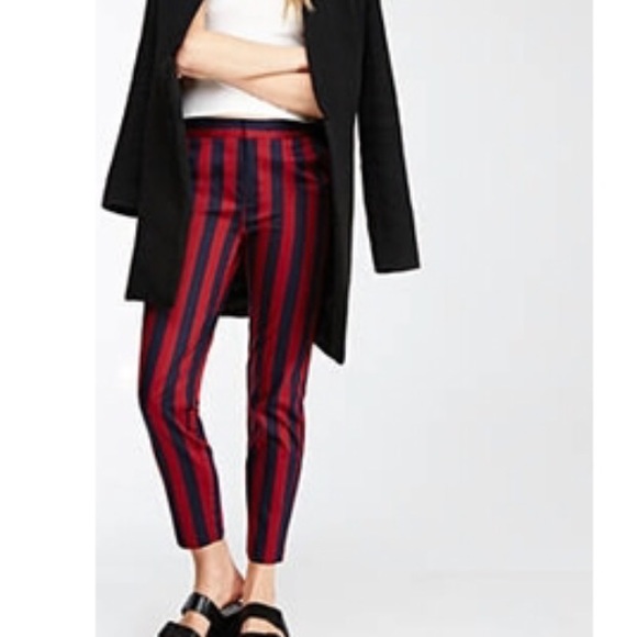 vertical striped trousers