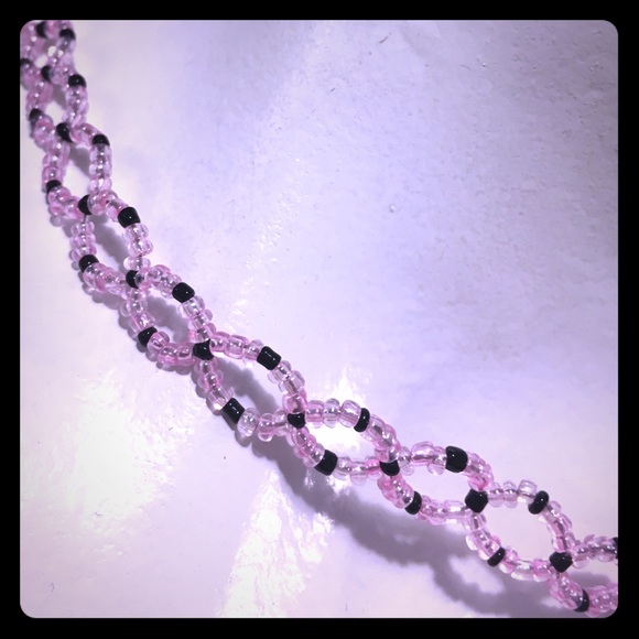 Handcrafted seed bead choker.