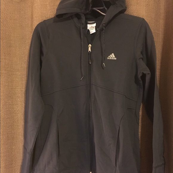 Adidas zip up dark gray hoodie, size medium