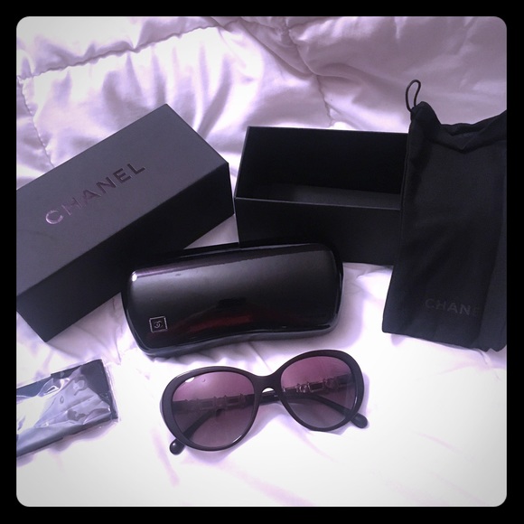 CHANEL Accessories - Chanel Burgundy Bijou Polarized Sunglasses