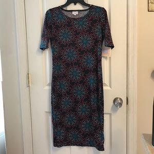 LuLaRoe Julia dress black Holiday size Small