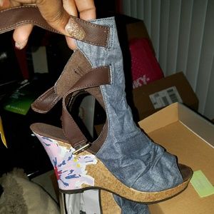 Denim Wedges