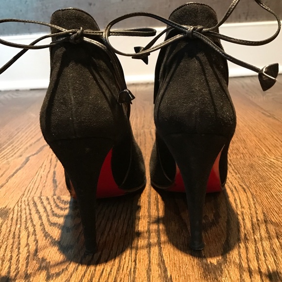 Christian Louboutin black suede booties