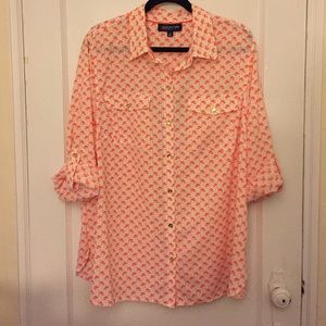 💥FINAL PRICE💥 Jones New York Flamingo Top NWT