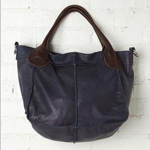 Liebeskind Dani Leather Tote - Navy and Brown