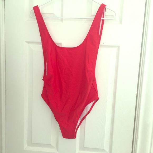 Missguided red bathing suit - high cut leg