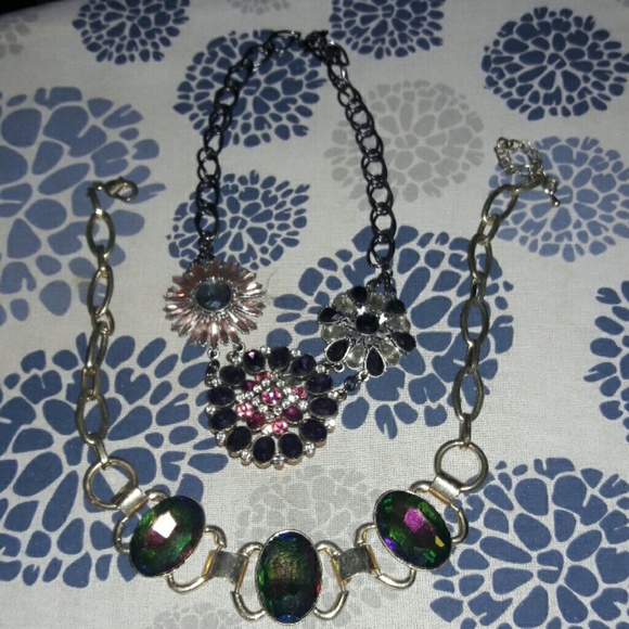 2 statement necklaces