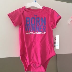 Baby girl under armour onesie 6/9m