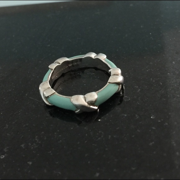 Tiffany & Co. signature X enamel ring.