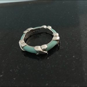 Tiffany & Co. signature X enamel ring.