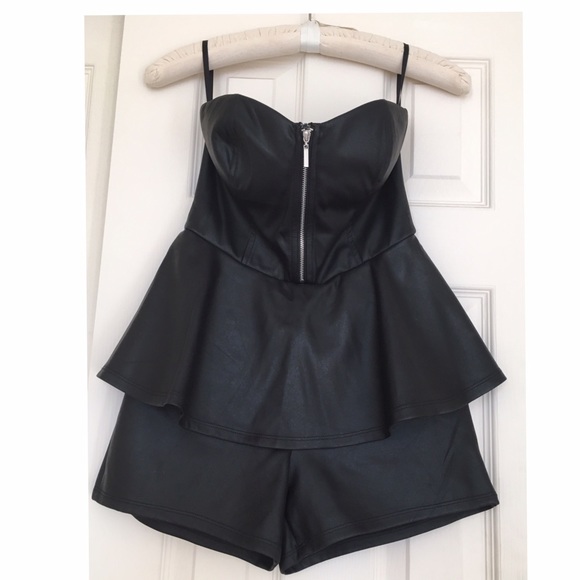 BEBE strapless short jumpsuit