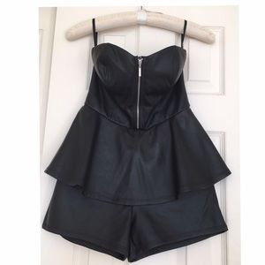 BEBE strapless short jumpsuit