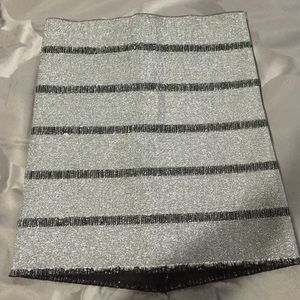 Metallic Silver Bandage Skirt