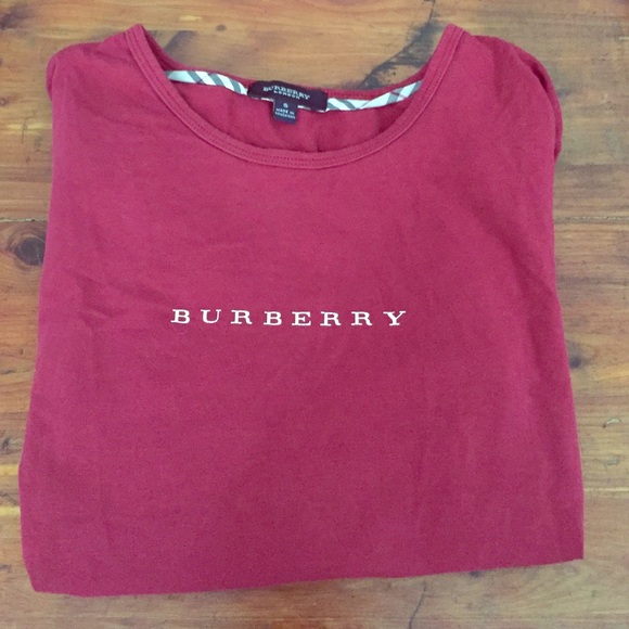 Burberry Long Sleeve Garnet Top Small