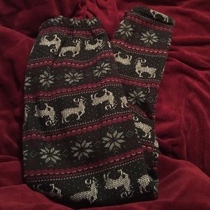 Christmas fleece lined leggings