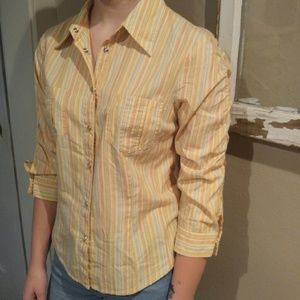 BKE striped snap front top