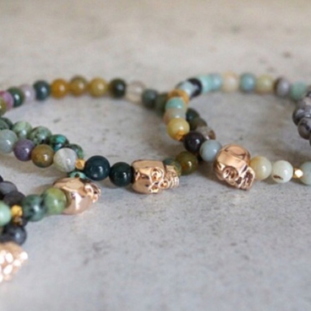 Rose Gold Skull Bracelets - Picture 3 of 4