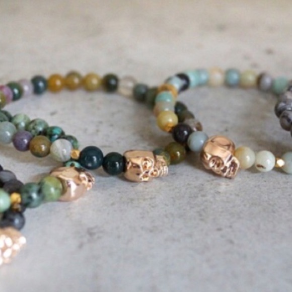 Rose Gold Skull Bracelets - Picture 3 of 4