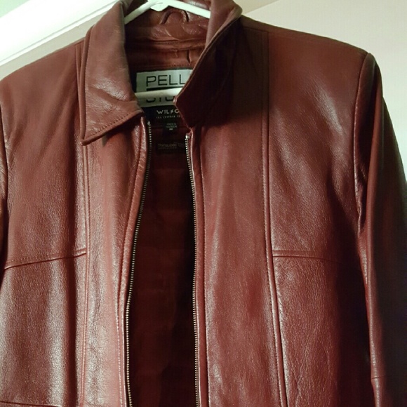 Burgundy leather jacket - Picture 1 of 1