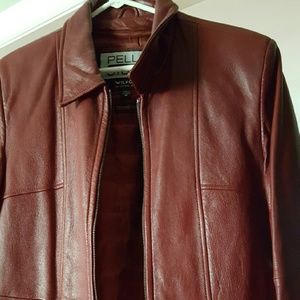 Burgundy leather jacket