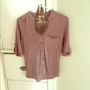 Mauve 3/4 sleeve button up