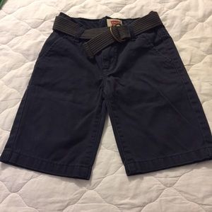 Levi's navy blue flat front khaki shorts