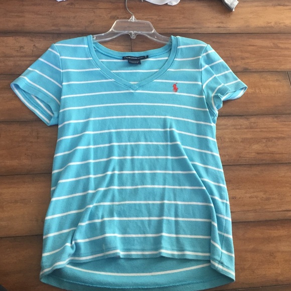 Blue stripped polo Ralph Lauren v neck - Picture 1 of 1