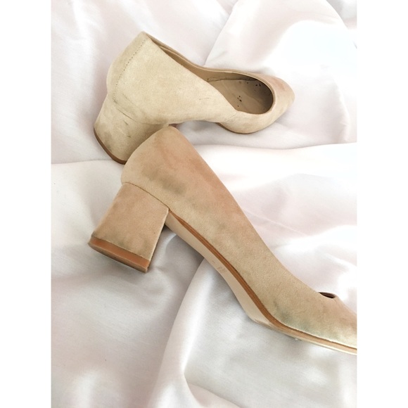 LAST CHANCE! Zara Luxe Suede Block Heel Pumps - Picture 3 of 4